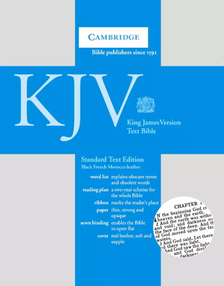 KJV Standard Text Bible: Black, French Moroccan Leather