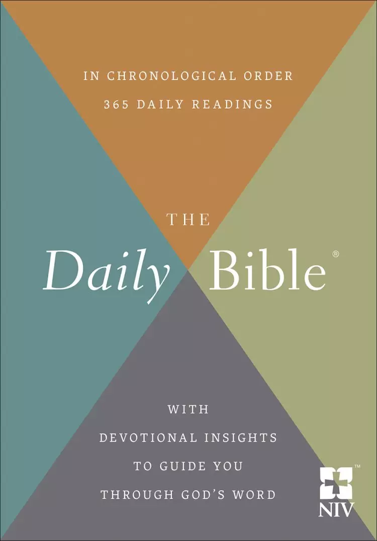 NIV Daily Bible, Multicoloured, Hardback, Chronological, 365 Readings, Devotional Commentary, Topical Arrangements