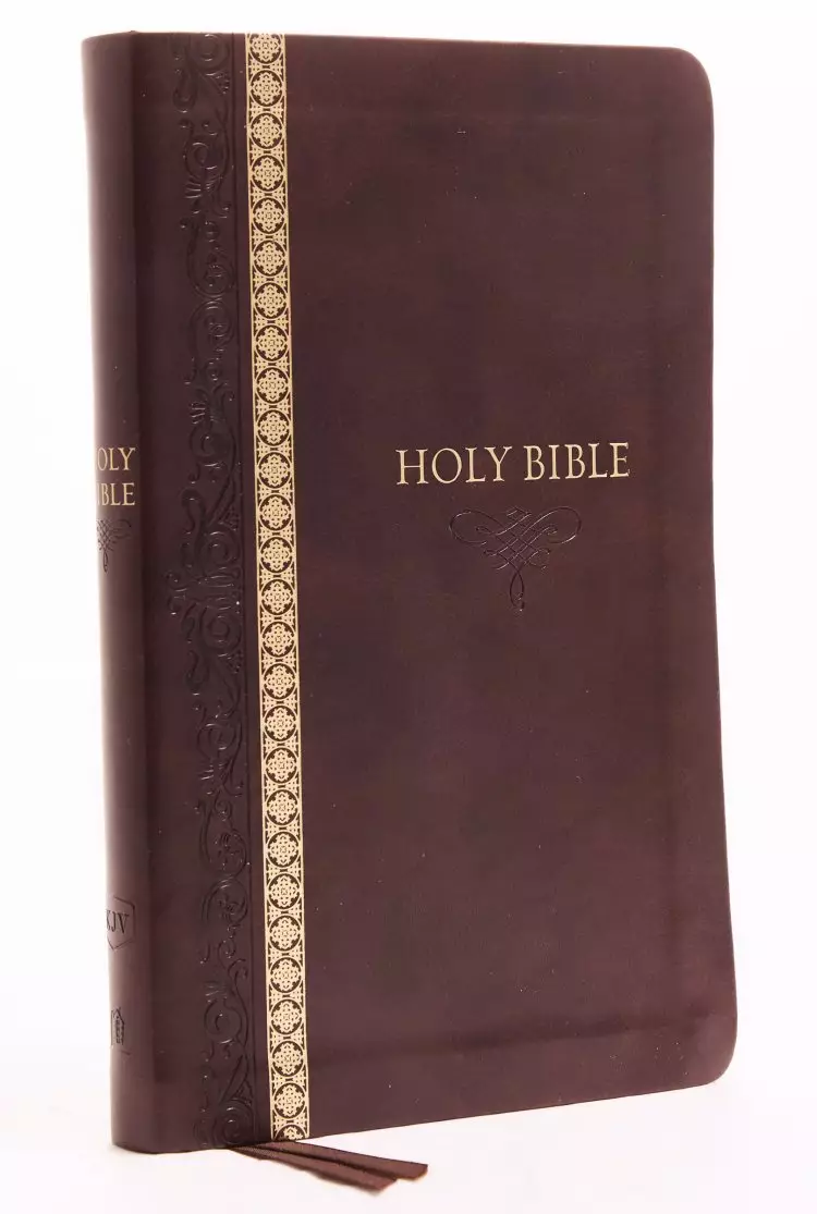 KJV, Thinline Bible, Standard Print, Leathersoft, Brown, Indexed, Red Letter Edition, Comfort Print