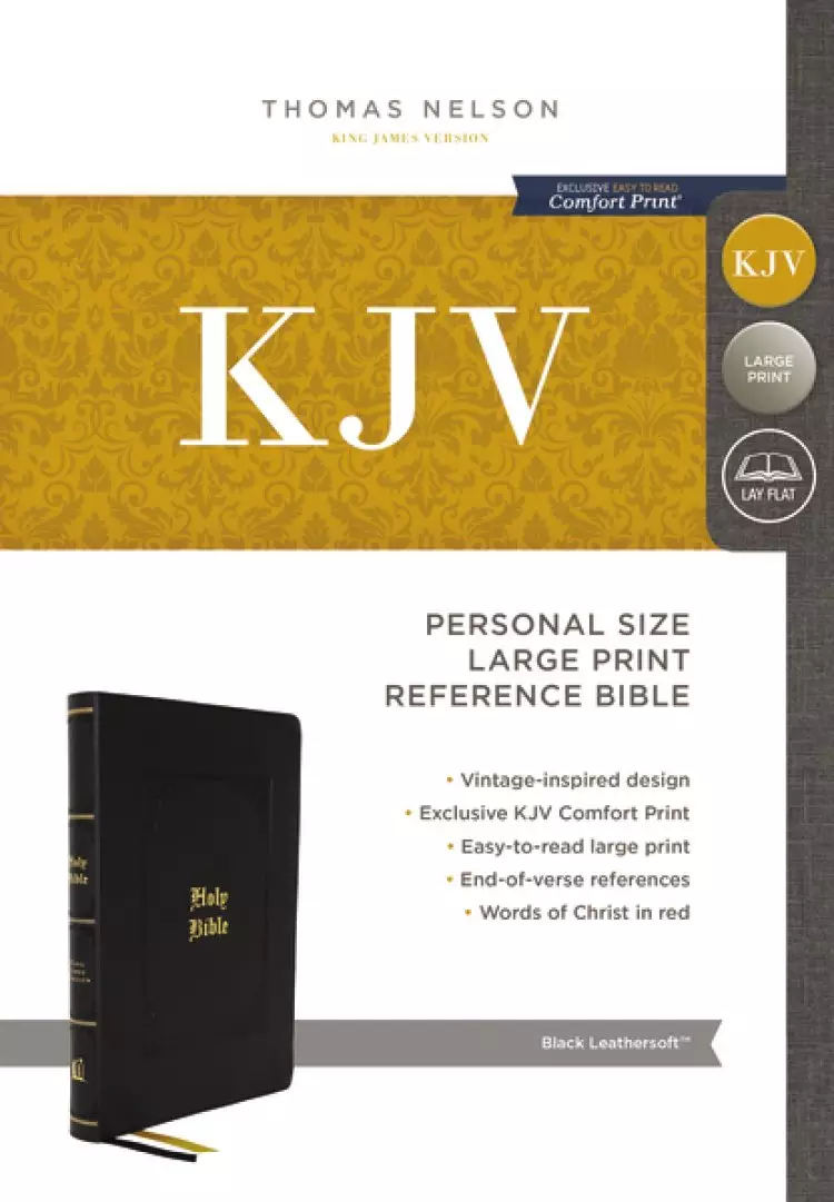 KJV, Personal Size Large Print Reference Bible, Vintage Series, Black Leathersoft, Red Letter, Comfort Print