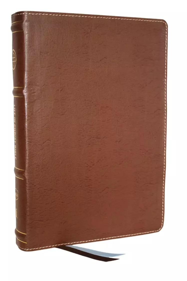 Life in Christ Bible: Discovering, Believing, and Rejoicing in Who God Says You Are  (NKJV, Brown Bonded Leather, Red Letter, Comfort Print)