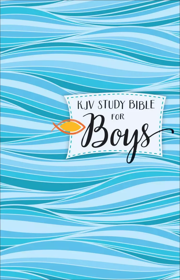 KJV Study Bible for Boys, Hardback, Blue, Illustrated, Study Notes, Introductions, Red Letter, Maps