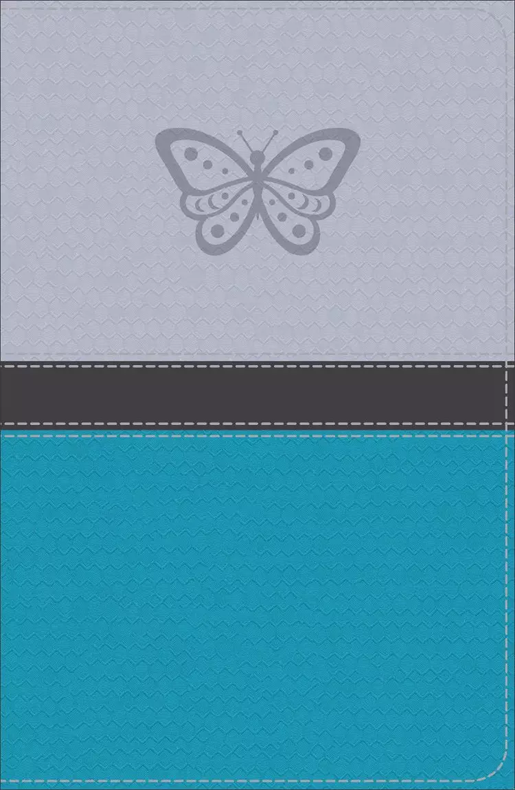 KJV Study Bible for Girls, Silver/Teal, Butterfly Design Imitation Leather, Presentation Page, Book Introductions, Devotionals, Illustrations, Maps