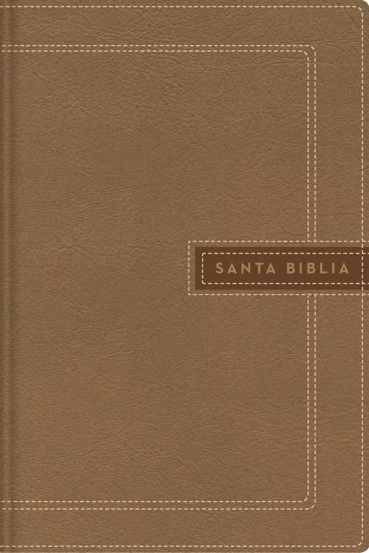 NBLA Santa Biblia Ultrafina, Letra Gigante, Leathersoft, Beige, Edición Letra Roja