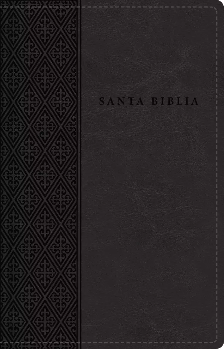 RVR60 Santa Biblia, Letra Grande, Tamaño Compacto, Leathersoft, Negro, Edición Letra Roja con Cierre