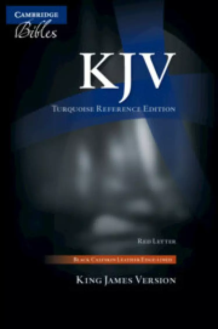 KJV Turquoise Reference Bible, Black Calfskin Leather, Full Yapp, KJ675:XRLY