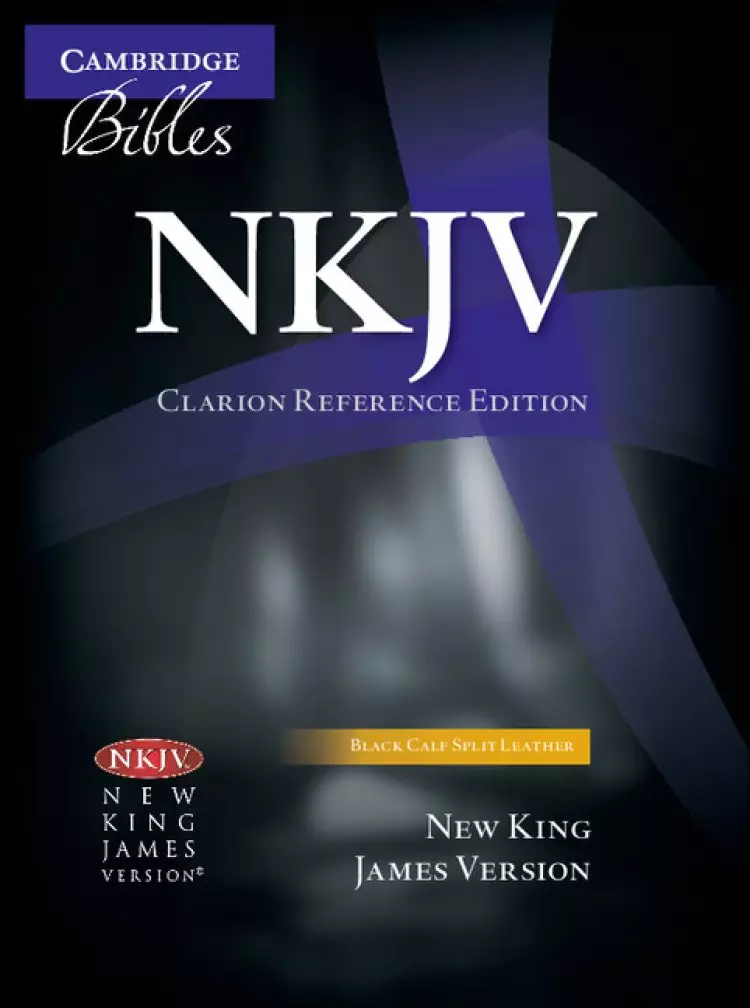 NKJV Clarion Reference Bible, Black Calf Split Leather