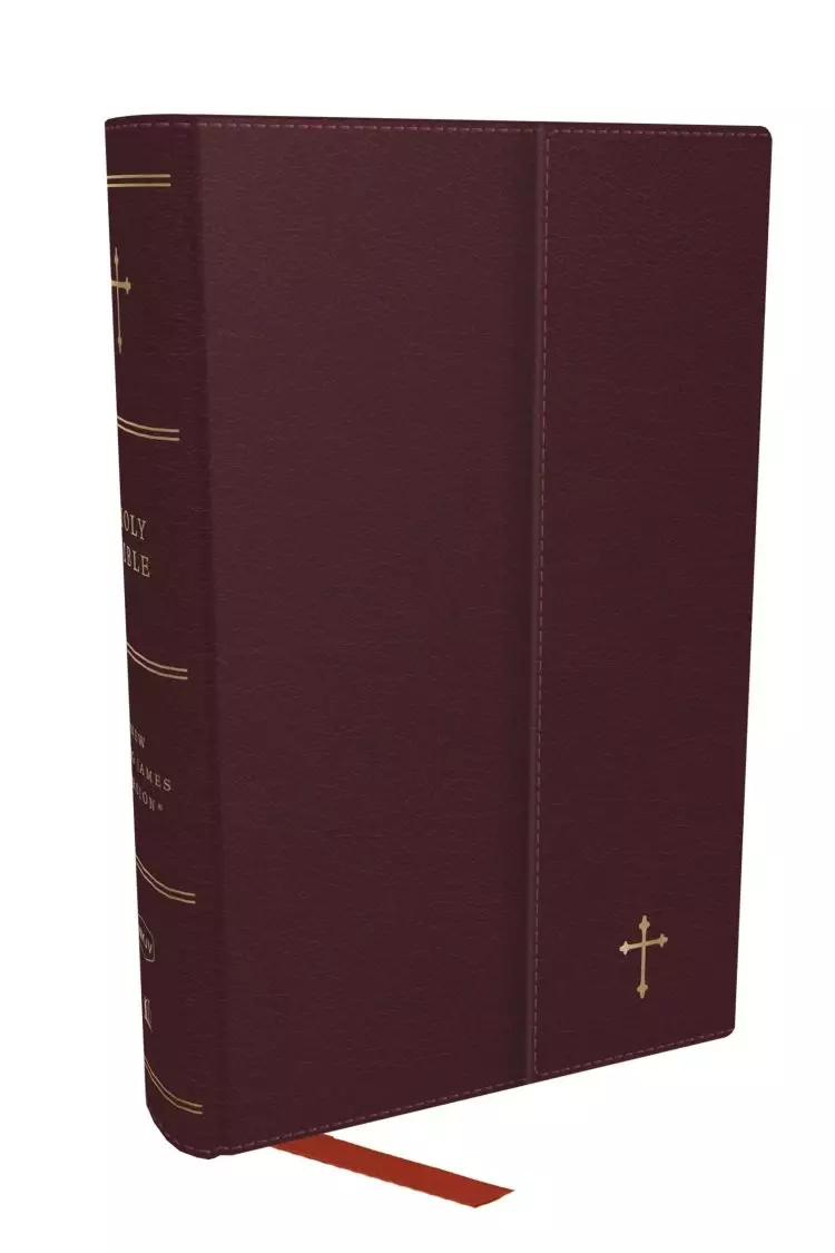 NKJV Compact Paragraph-Style Bible w/ 43,000 Cross References, Burgundy Leatherflex w/ Magnetic Flap, Red Letter, Comfort Print: Holy Bible, New King James Version