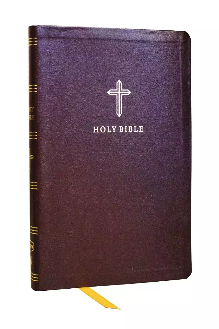 NKJV Holy Bible, Ultra Thinline, Burgundy Bonded Leather, Red Letter, Comfort Print
