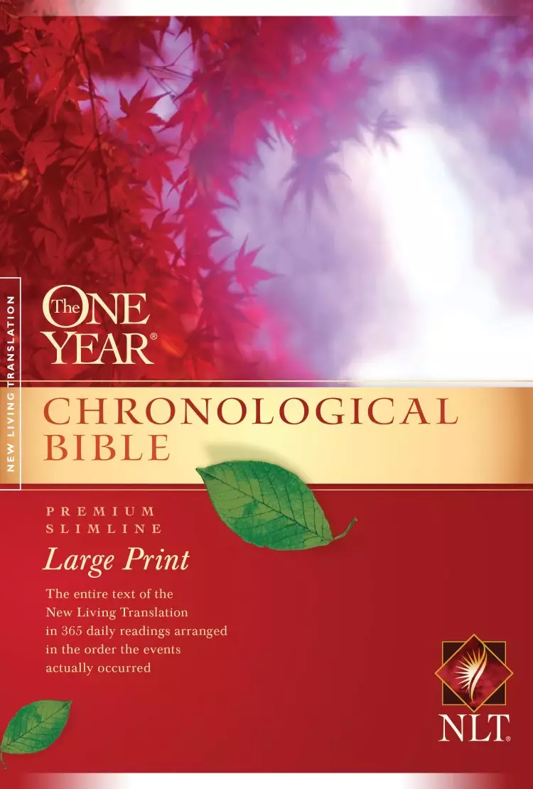 NLT One Year Chronological Bible, Paperback, Large Print, Premium Slimline, 365 Daily Readings