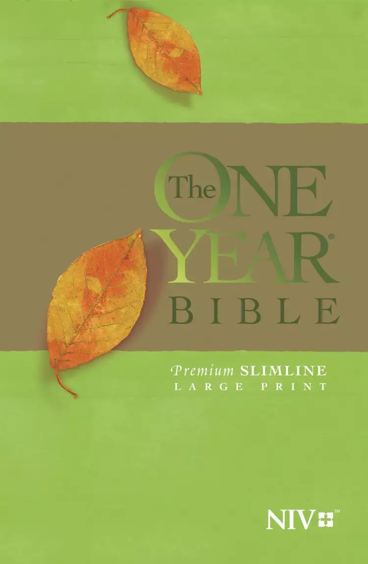 NIV One Year Bible, Green, Paperback, Slimline, Large Print