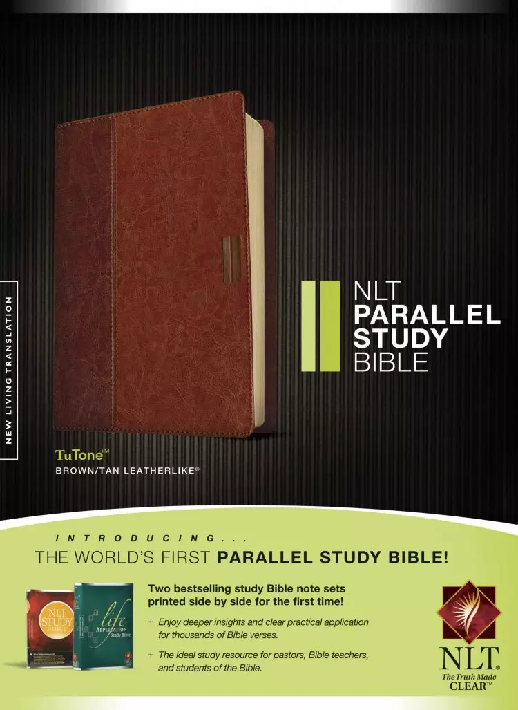 NLT Parallel Study Bible; Tan Tutone Leatherlike, Thumb Index