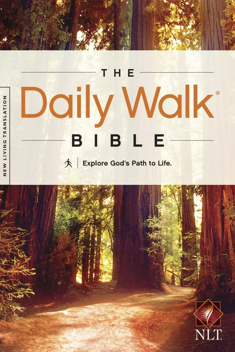 NLT Daily Walk Devotional Bible, Brown, Paperback, Daily Readings, Reflections, Factual Insights