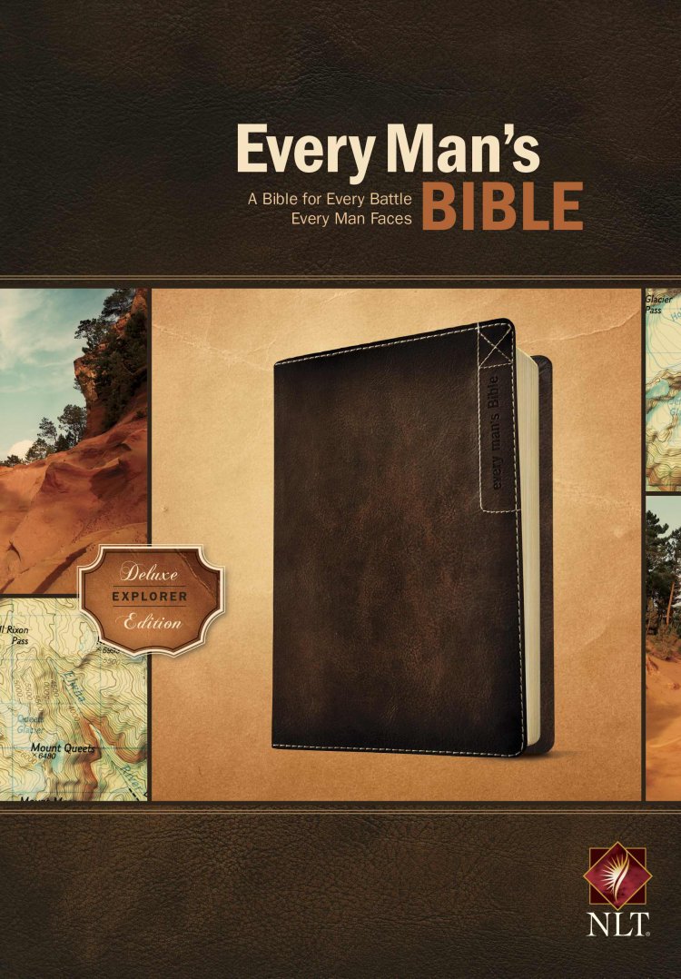 NLT Every Man's Bible, Brown, Imitation Leather, Study Notes, Articles, Book Introductions, Biblical People Profiles, Advice from Christian Leaders