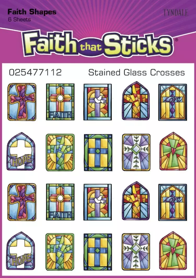Stained Glass Crosses Stickers