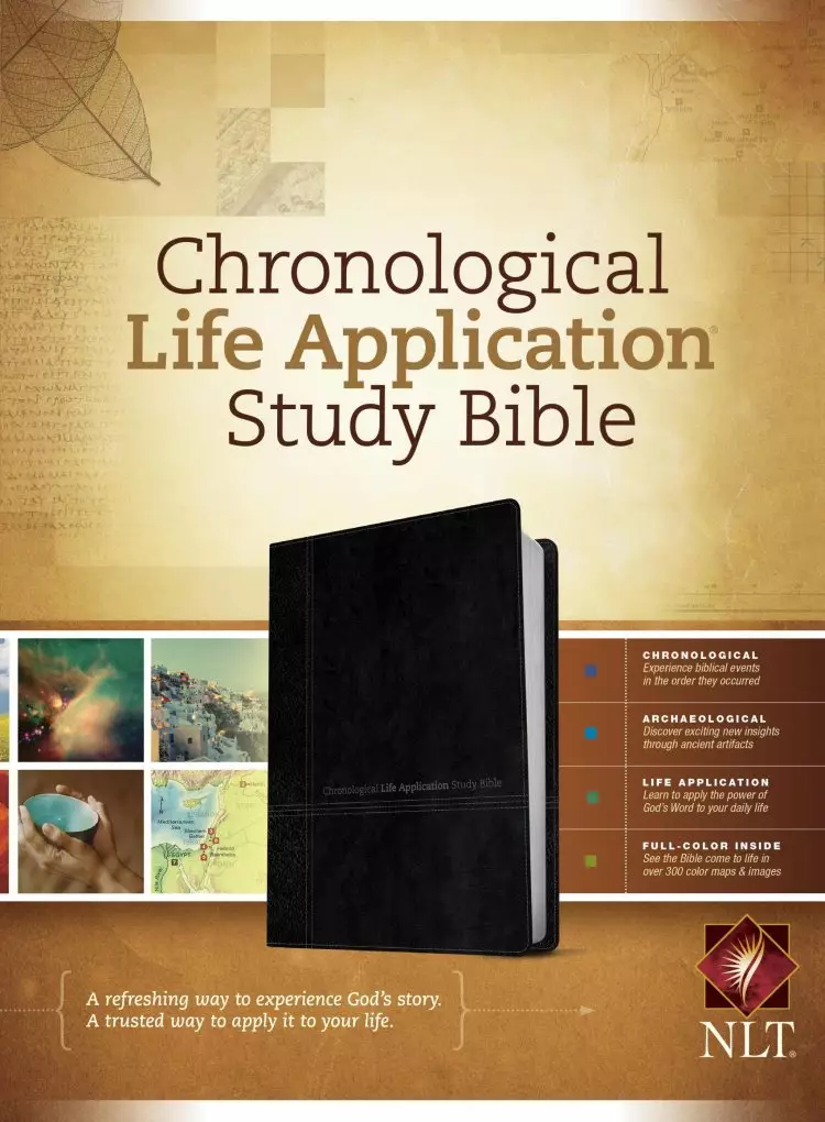 Chronological Life Application Study Bible NLT, TuTone, Black/Onyx