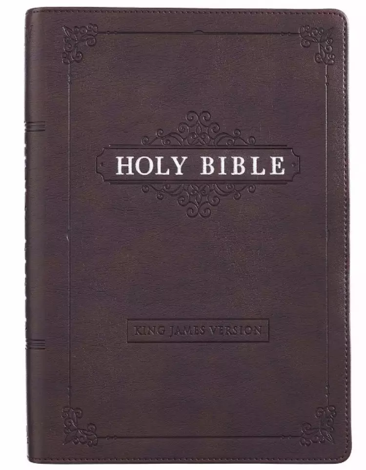 KJV Bible Giant Print Full-size Faux Leather, Espresso Brown