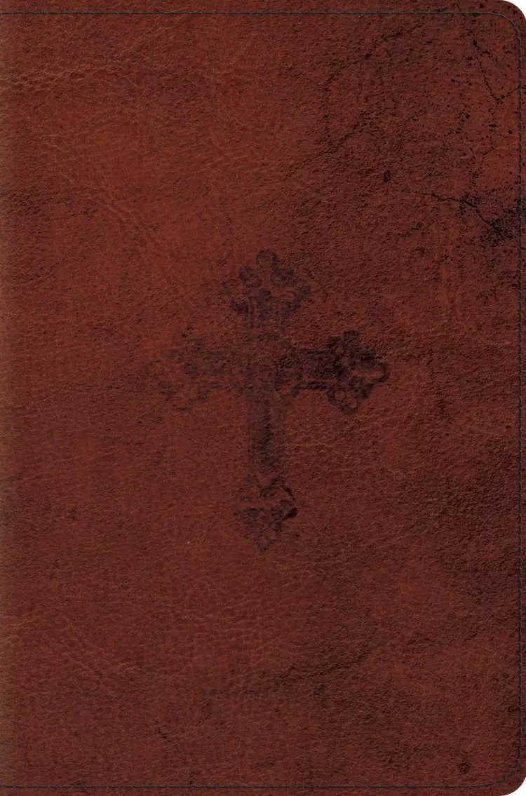 ESV Compact Bible (TruTone, Walnut, Weathered Cross Design)