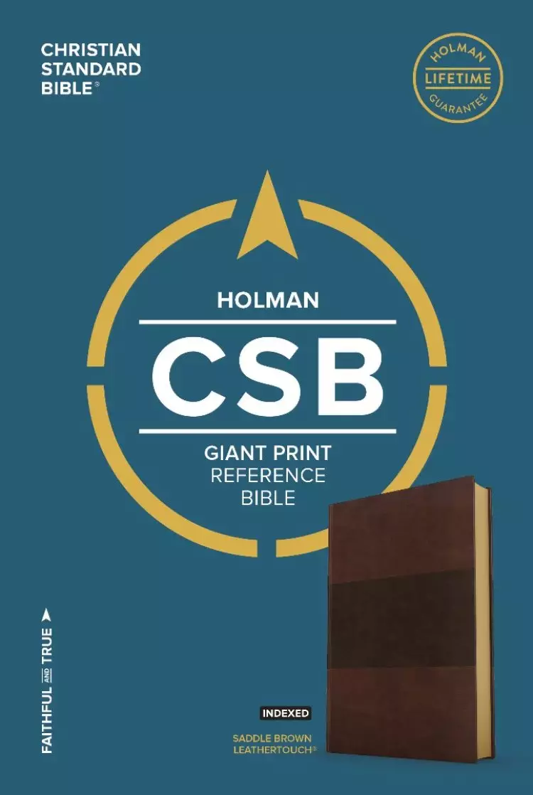 CSB Giant Print Reference Bible, Saddle Brown Leathertouch,