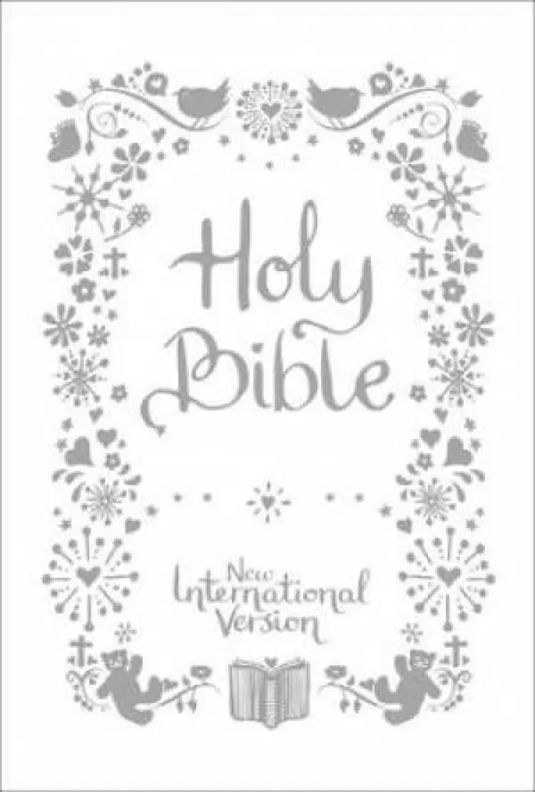 NIV Tiny Christening Bible, White, Hardback, Anglicised, Easy-Read, Shortcuts, Reading Plan, Timeline, Overviews, Quick Links , Ribbon Marker, Silver Gilt Edges