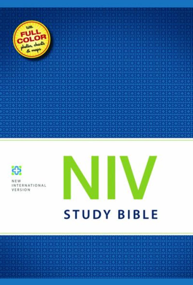 NIV Study Bible, Blue, Hardback, Colour Maps, Photographs, Charts, Illustrations, Book Introductions, Articles, Presentation Page, Red Letter, Concordance
