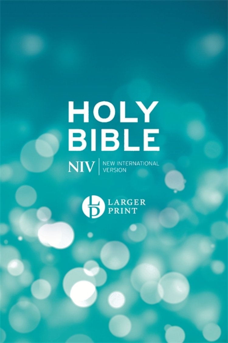 NIV Large Print Bible, Blue, Hardback, Maps, Shortcuts, Events and People of the Bible, Reading Plan and Bible Guide, Quick Links, British Spelling