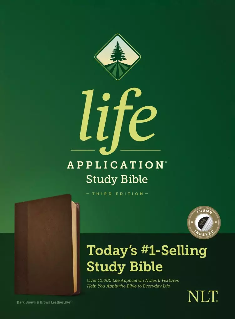 NLT Life Application Study Bible, Third Edition (LeatherLike, Dark Brown/Brown, Indexed)