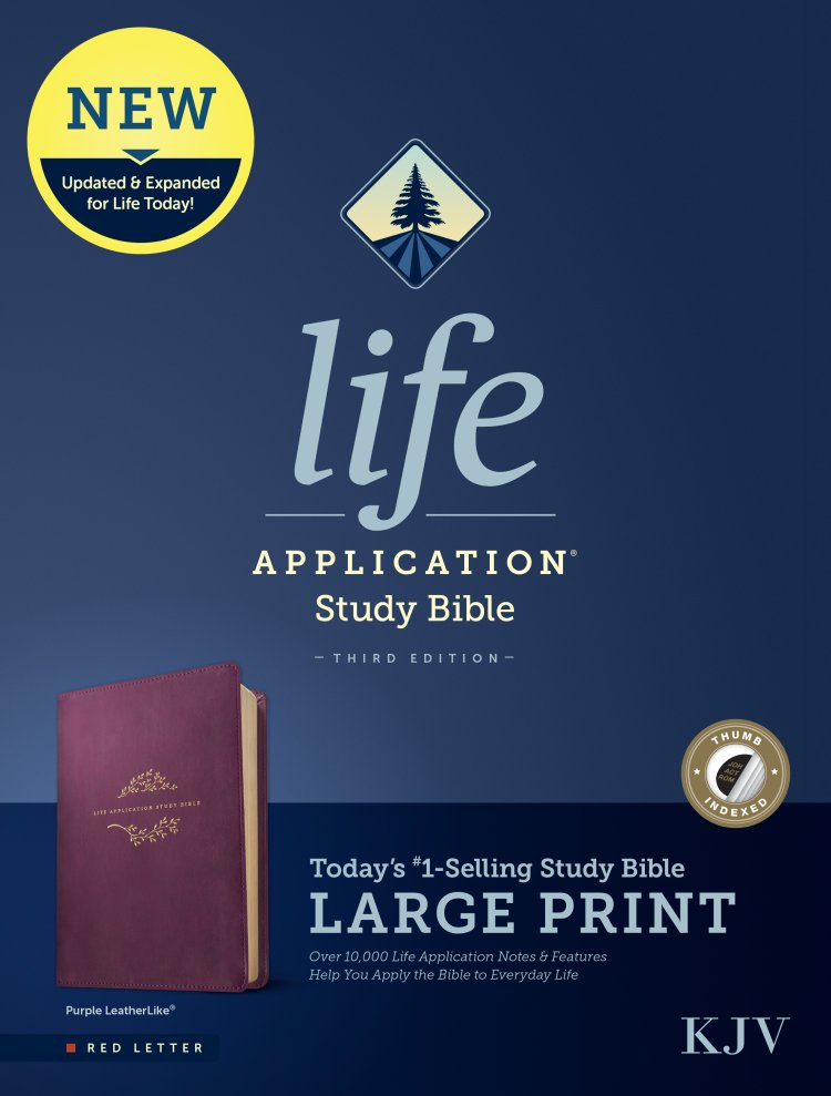 KJV Life Application Study Bible, Third Edition, Large Print (LeatherLike, Purple, Indexed, Red Letter)