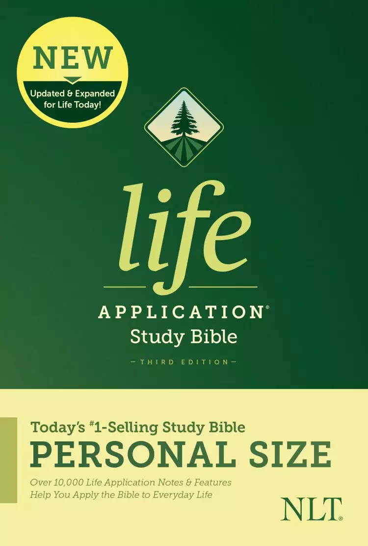 NLT Life Application Study Bible, Third Edition, Green, Personal Size (Hardcover), Cross Reference, Concordance, Charts, Full Colour Maps, Profiles, Cross Reference, Presentation Page, Single Column