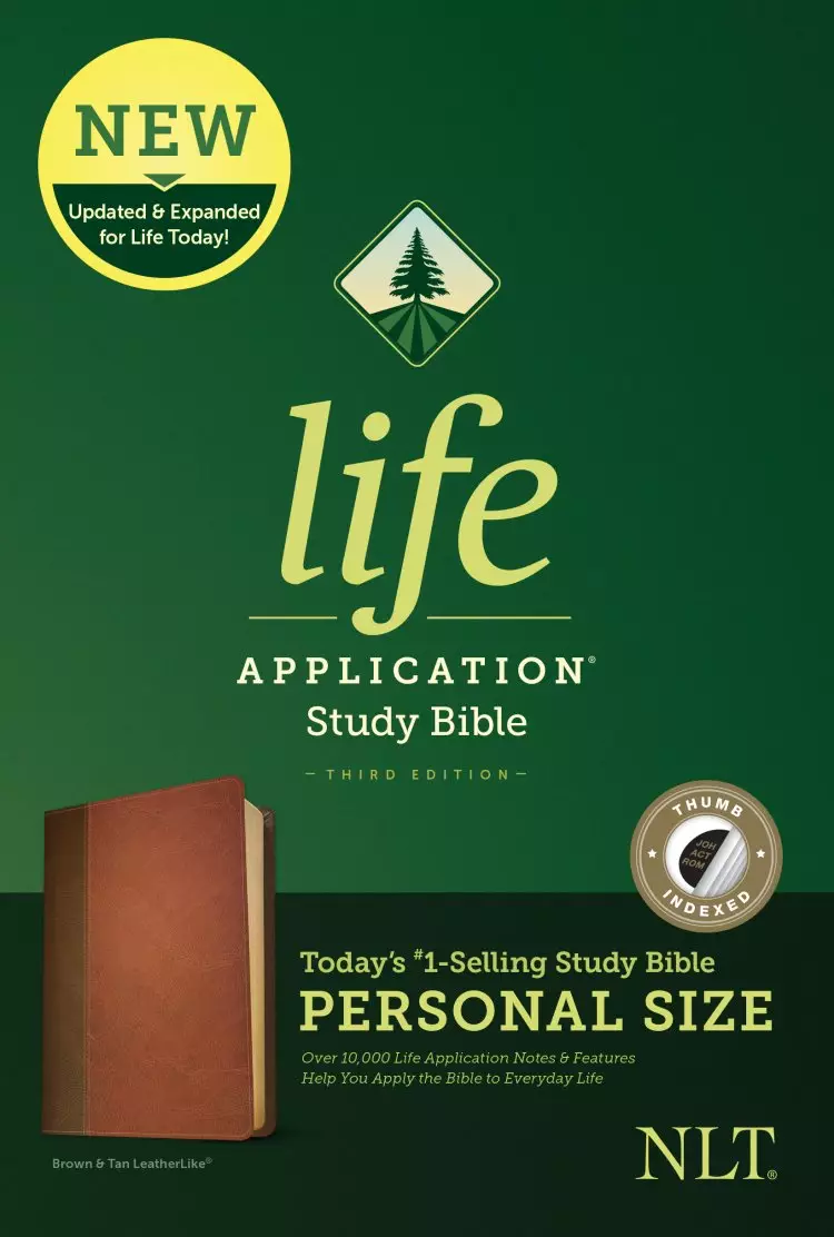 NLT Life Application Study Bible, Third Edition, Personal Size (LeatherLike, Brown/Mahogany, Indexed)