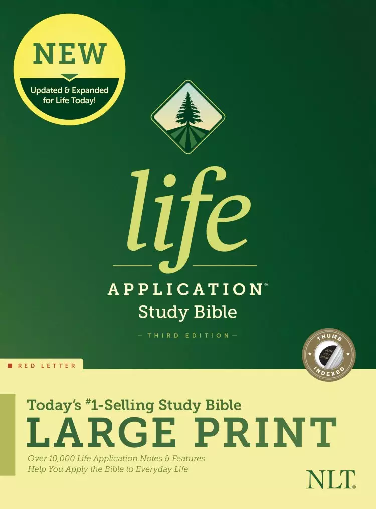 NLT Life Application Study Bible, Third Edition, Large Print (Hardcover, Indexed, Red Letter)