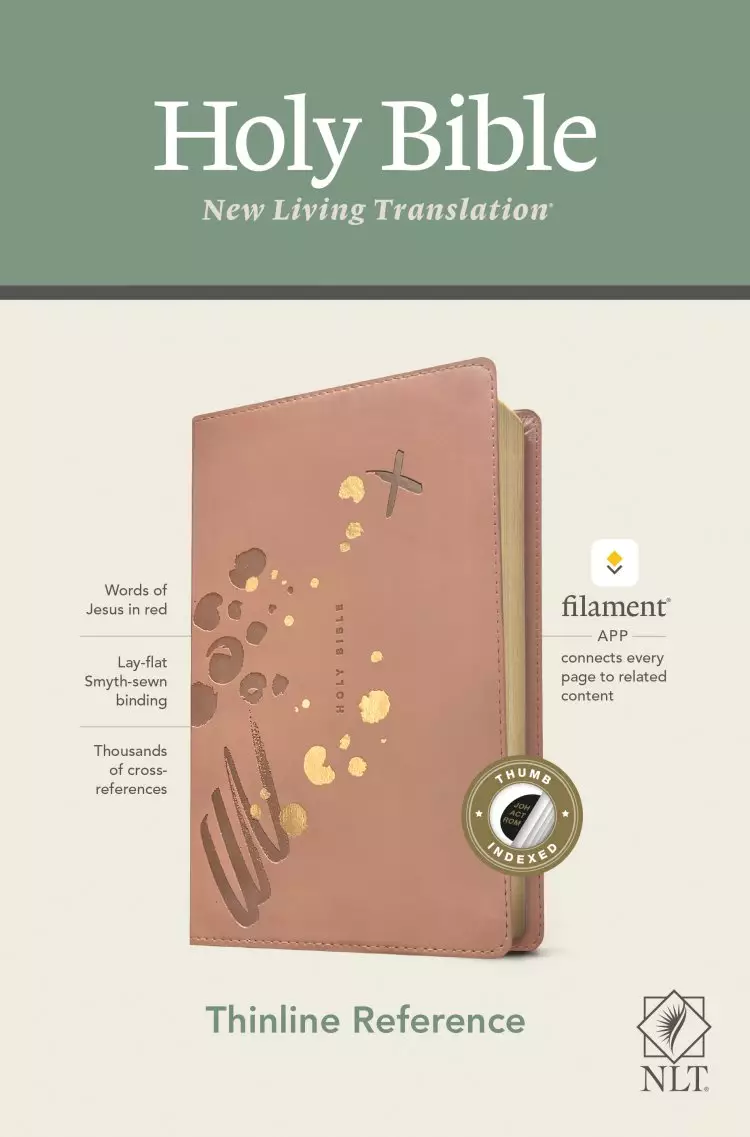 NLT Thinline Reference Bible, Filament-Enabled Edition (LeatherLike, Brushed Pink, Indexed, Red Letter)