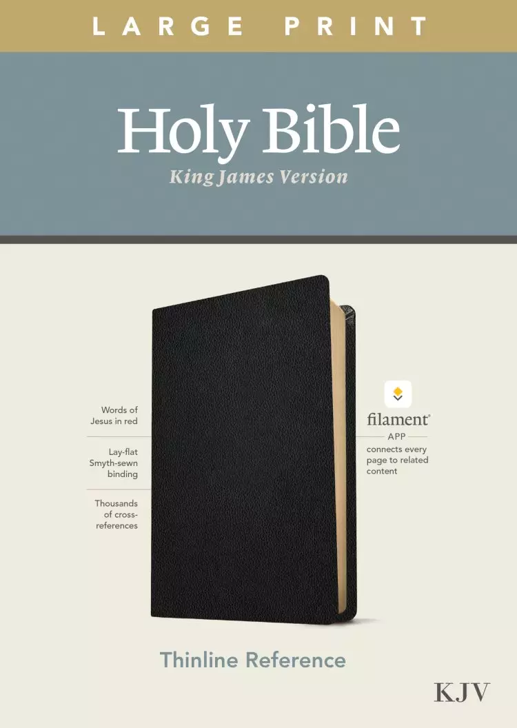 KJV Large Print Thinline Reference Bible, Filament-Enabled Edition (Genuine Leather, Black, Red Letter)