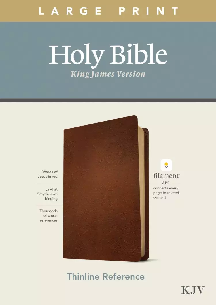 KJV Large Print Thinline Reference Bible, Filament-Enabled Edition (Genuine Leather, Brown, Red Letter)