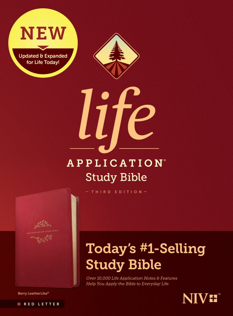 NIV Life Application Study Bible, Red, Imitation Leather, Third Edition, Red Letter, Book Introductions, Maps, Charts, Concordance, Cross-References, Maps, Notes, Charts, Profiles, Christian Worker's Resources
