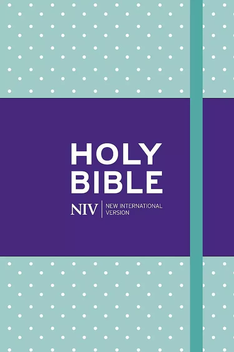 NIV Pocket Mint Polka-Dot Notebook Bible, Light Blue, Hardcover, Shortcuts, Reading plan, Timeline, Book by Book Overview