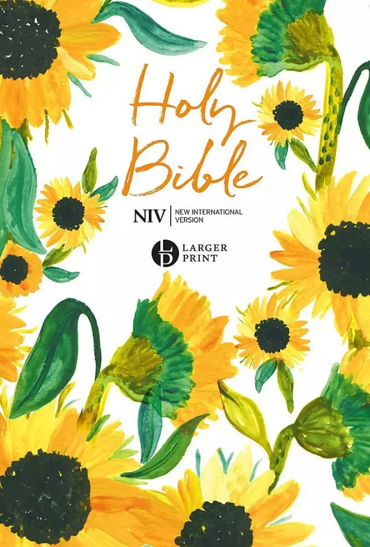 NIV Larger Print Soft-tone Bible: Sunflowers, Anglicised, Pew Bible, Slipcase, Presentation Page, Ribbon Marker, Key Story Shortcuts, Reading Plan, Bible Guide, Quick Links