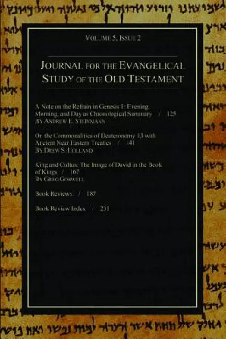 Journal For The Evangelical Study Of The Old Testament, 5.2