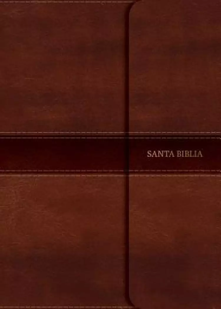 NVI Biblia Compacta Letra Grande, marrón símil piel con índi