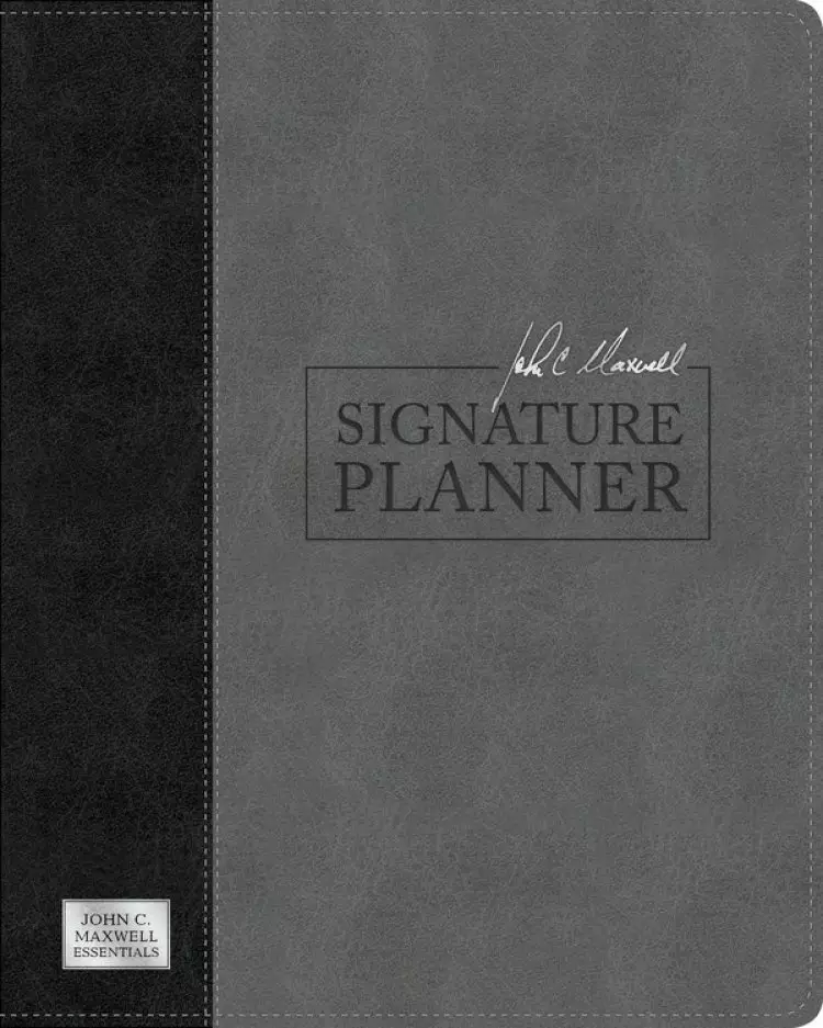 John C. Maxwell Signature Planner-Gray/Black LeatherLuxe