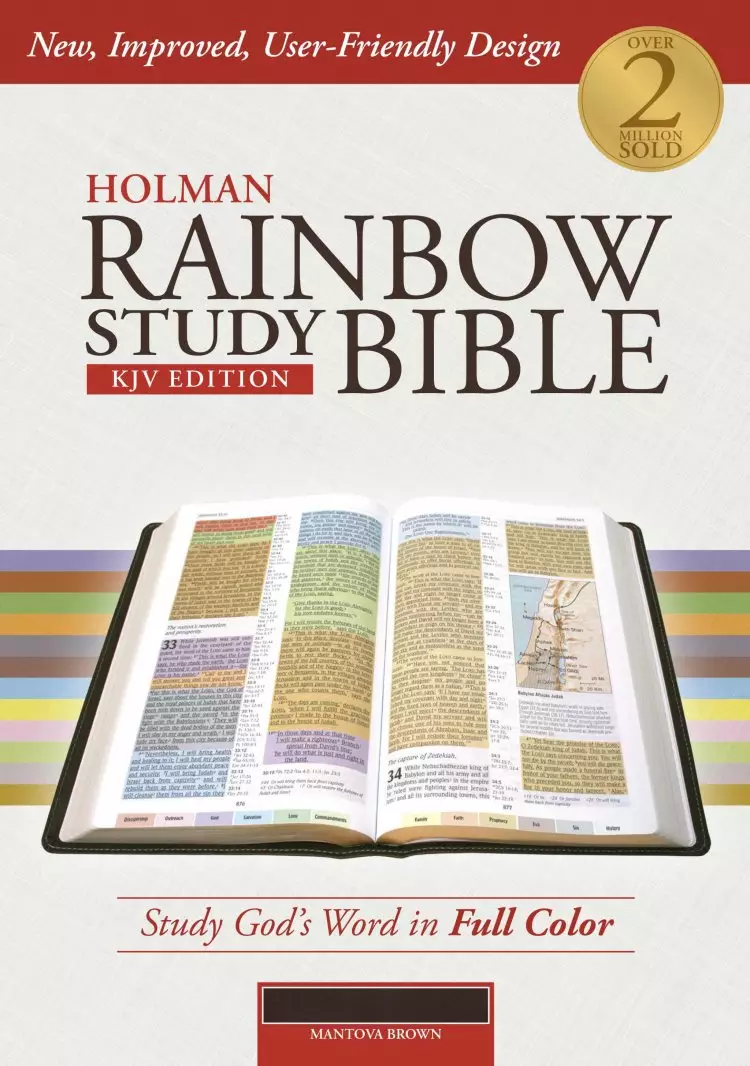 KJV Holman Rainbow Study Bible Brown Leathertouch