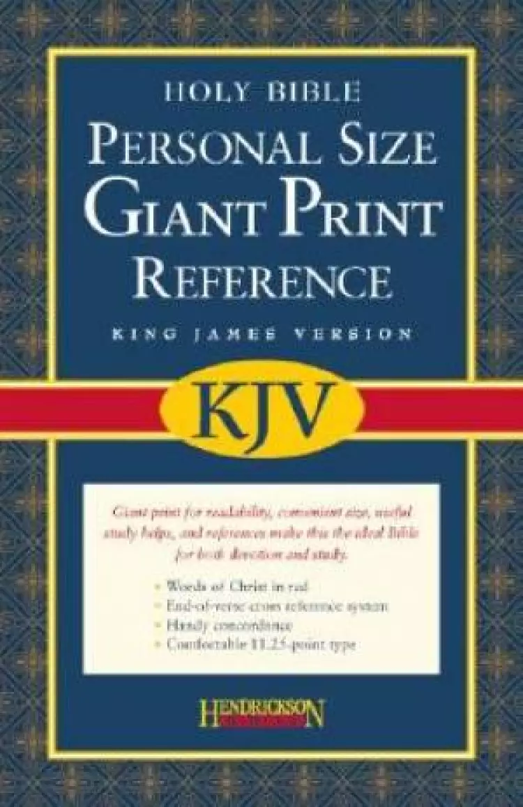 KJV Personal Size Giant Print Reference Bible: Black, Bonded Leather
