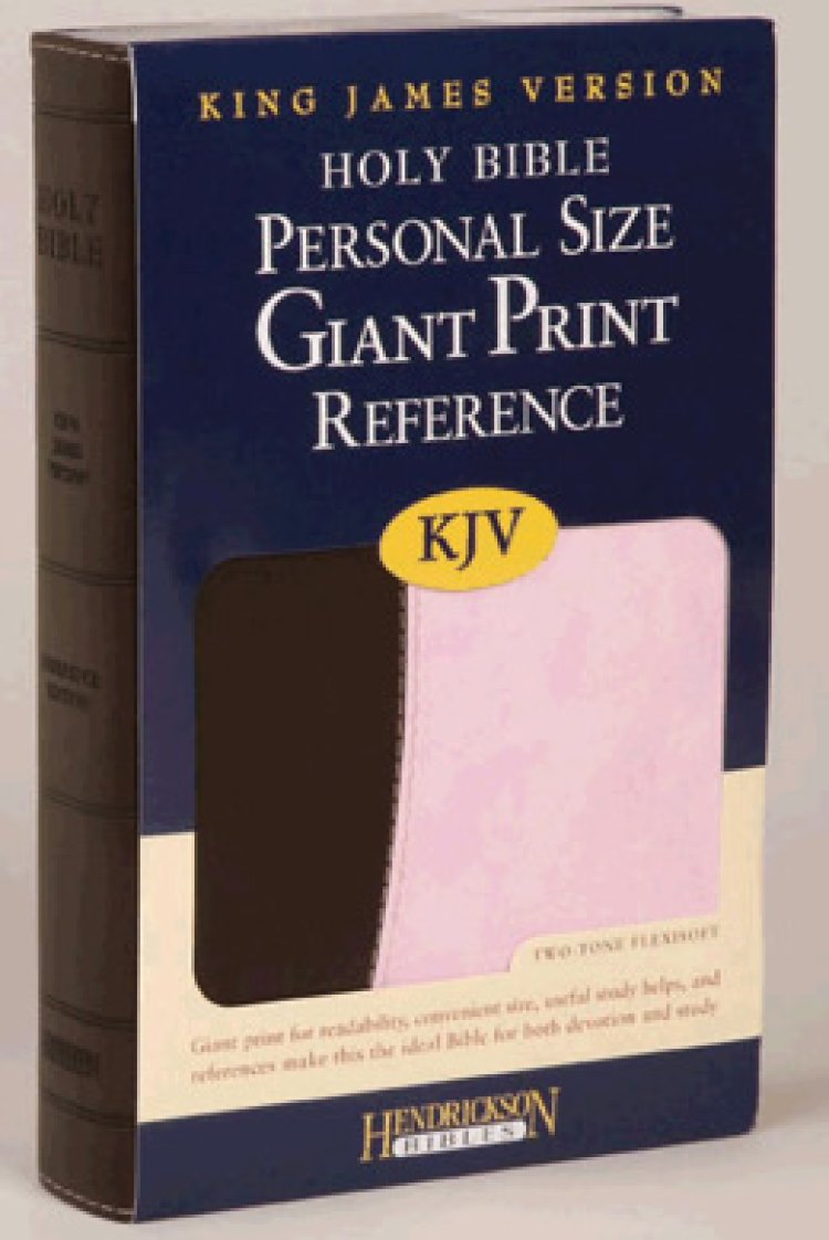 KJV Personal Size Giant Print Reference Bible Chocolate on Pink