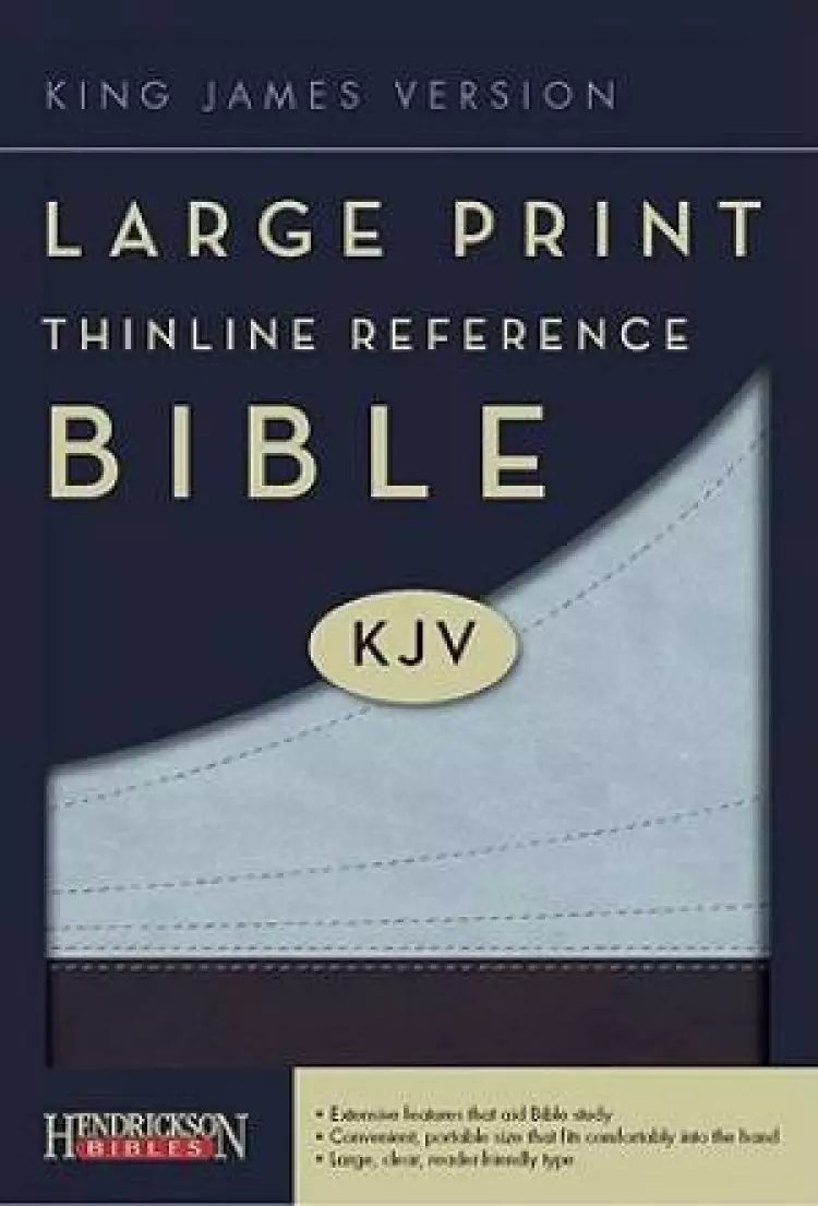 KJV Large Print, Bible, Blue, Imitation Leather, Thinline, Cross-Reference, Concordance, Maps, Red Letter, Gilt Edge, Presentation Page