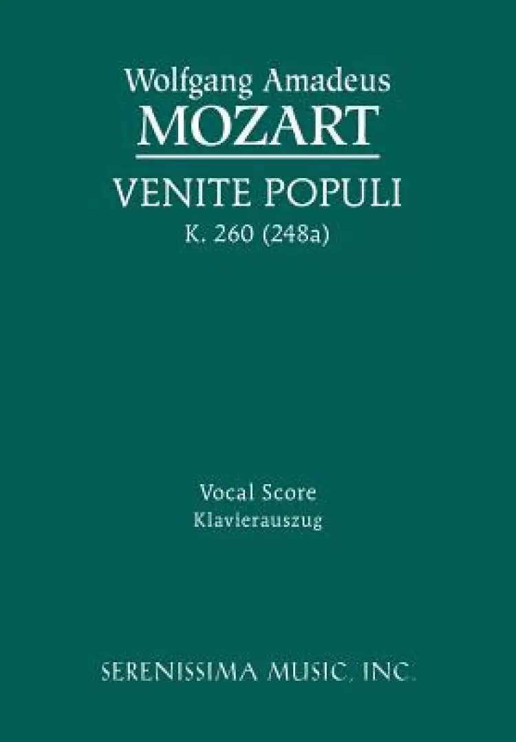 Venite Populi, K. 260 (248a) - Vocal Score