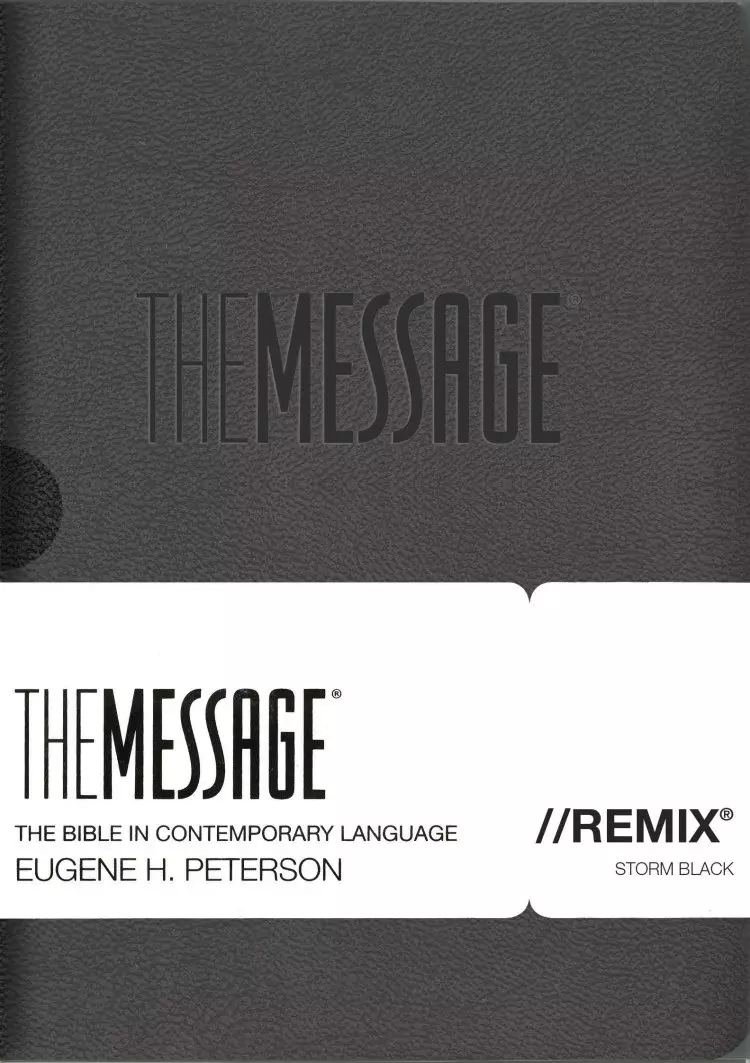 The Message Bible REMIX, Black, Imitation Leather, Compact, Book Introductions, Single-Column Layout