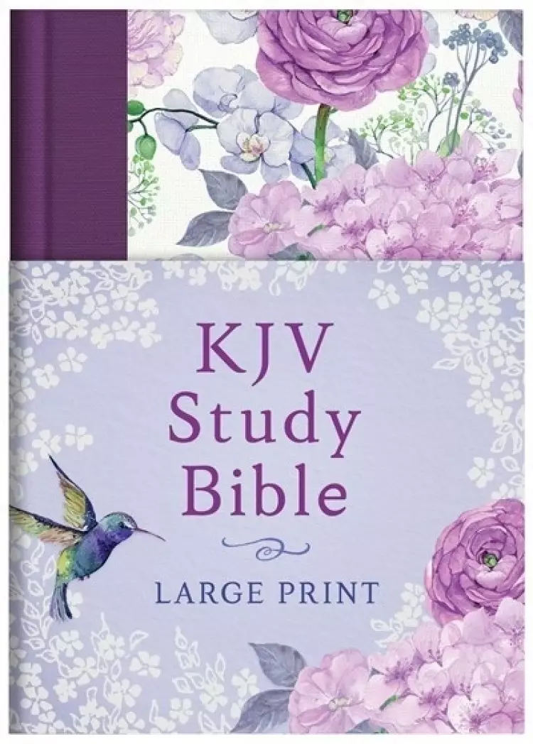 KJV Study Bible, Purple, Hardback, Large Print, Book Introductions, Concordance, Red Letter, Maps