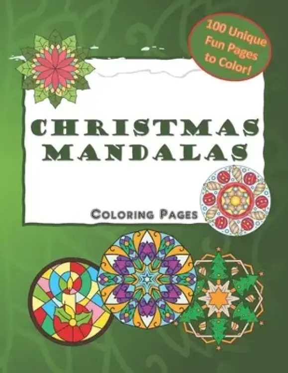 Christmas Mandalas Coloring Pages: Mandala Coloring Book for Kids and Adults