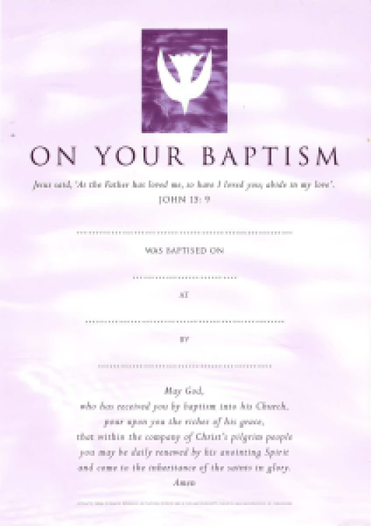 CW CERT. BAPTISM CONT.PK10