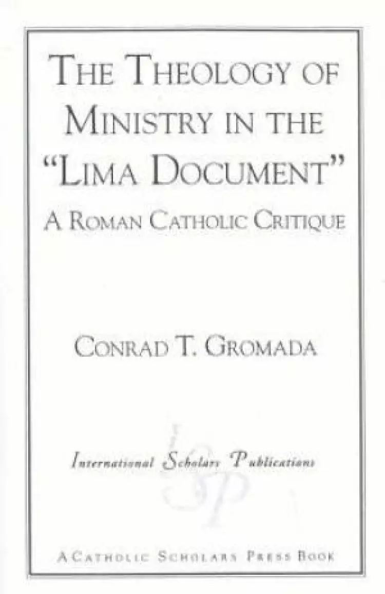 Theology Of Ministry In The 'lima Document'